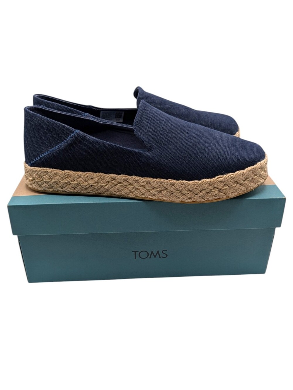Toms Navy Alison Navy Blue Espadrilles Slip-On Shoes 11